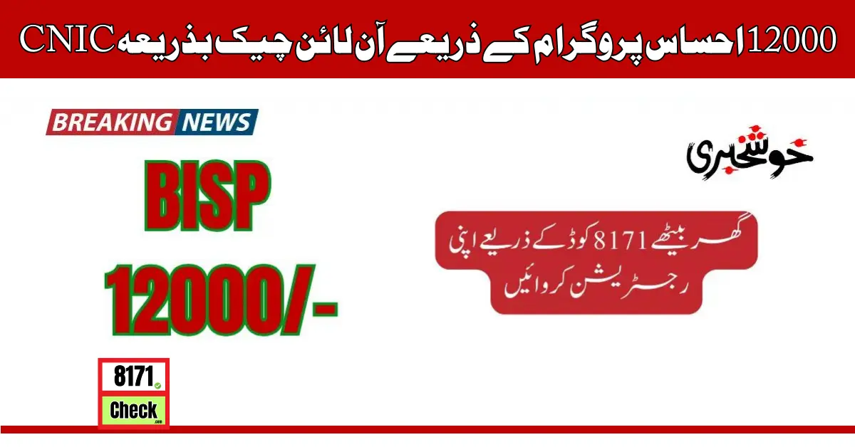 12000 Through Ehsaas Program Online Check By CNIC