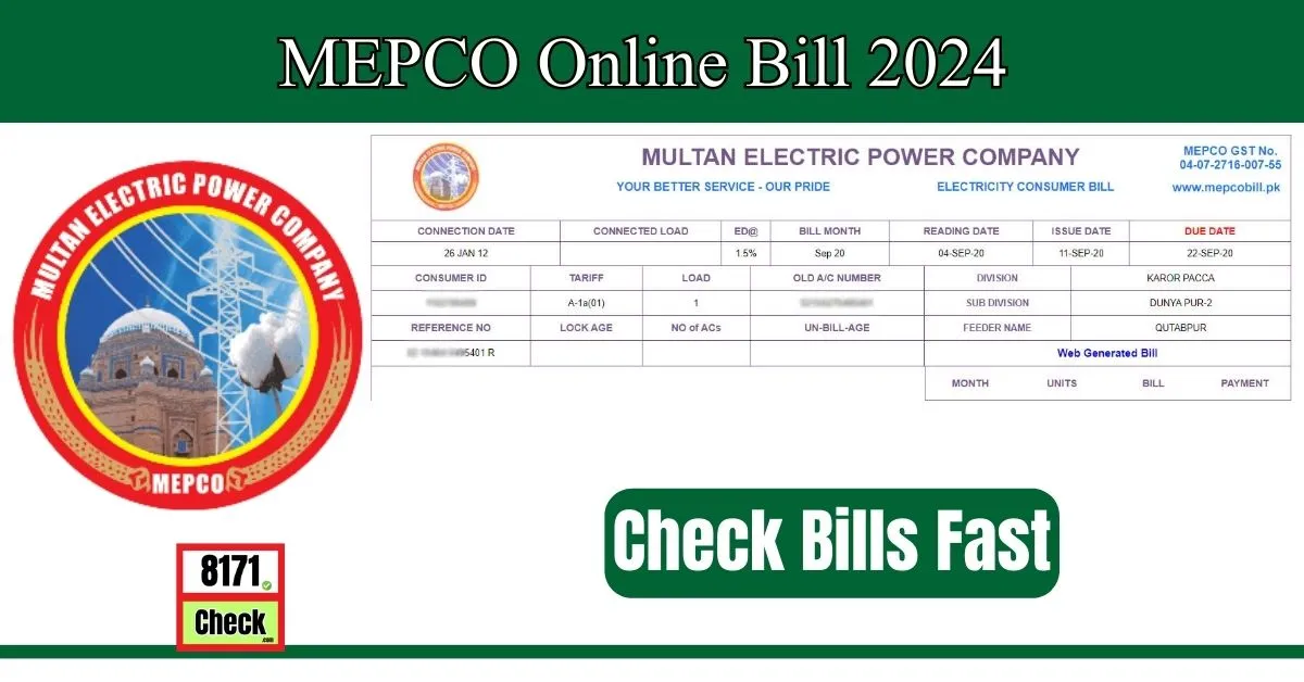 MEPCO Online Bill 2024