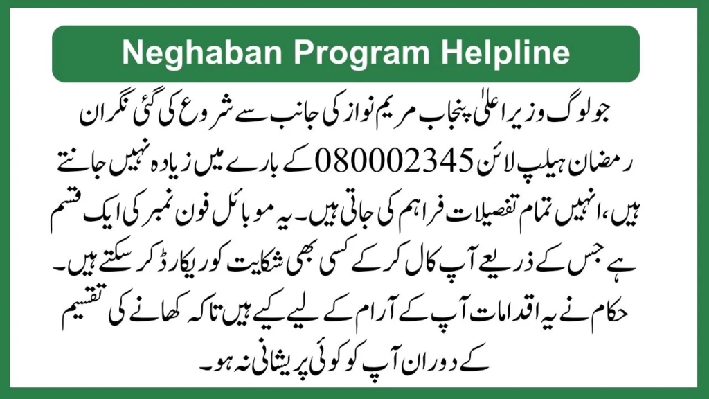 Neghaban Program Announces Helpline For Complaints Through Call