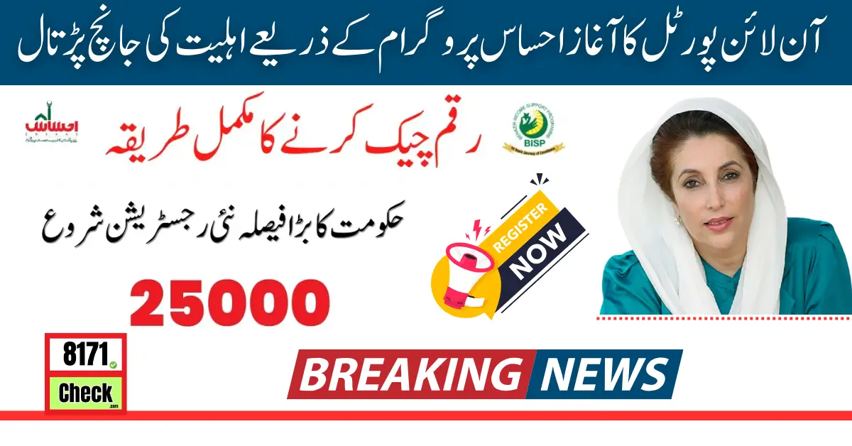 Online Portal Launched Through Ehsaas Program Check Eligibility 2024